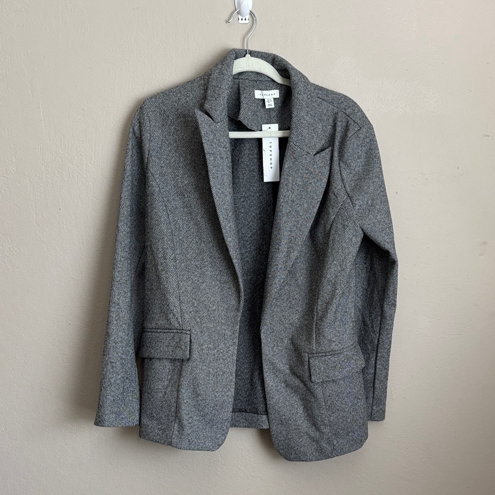 Topshop Gray Blazer Womens size 4 NWT